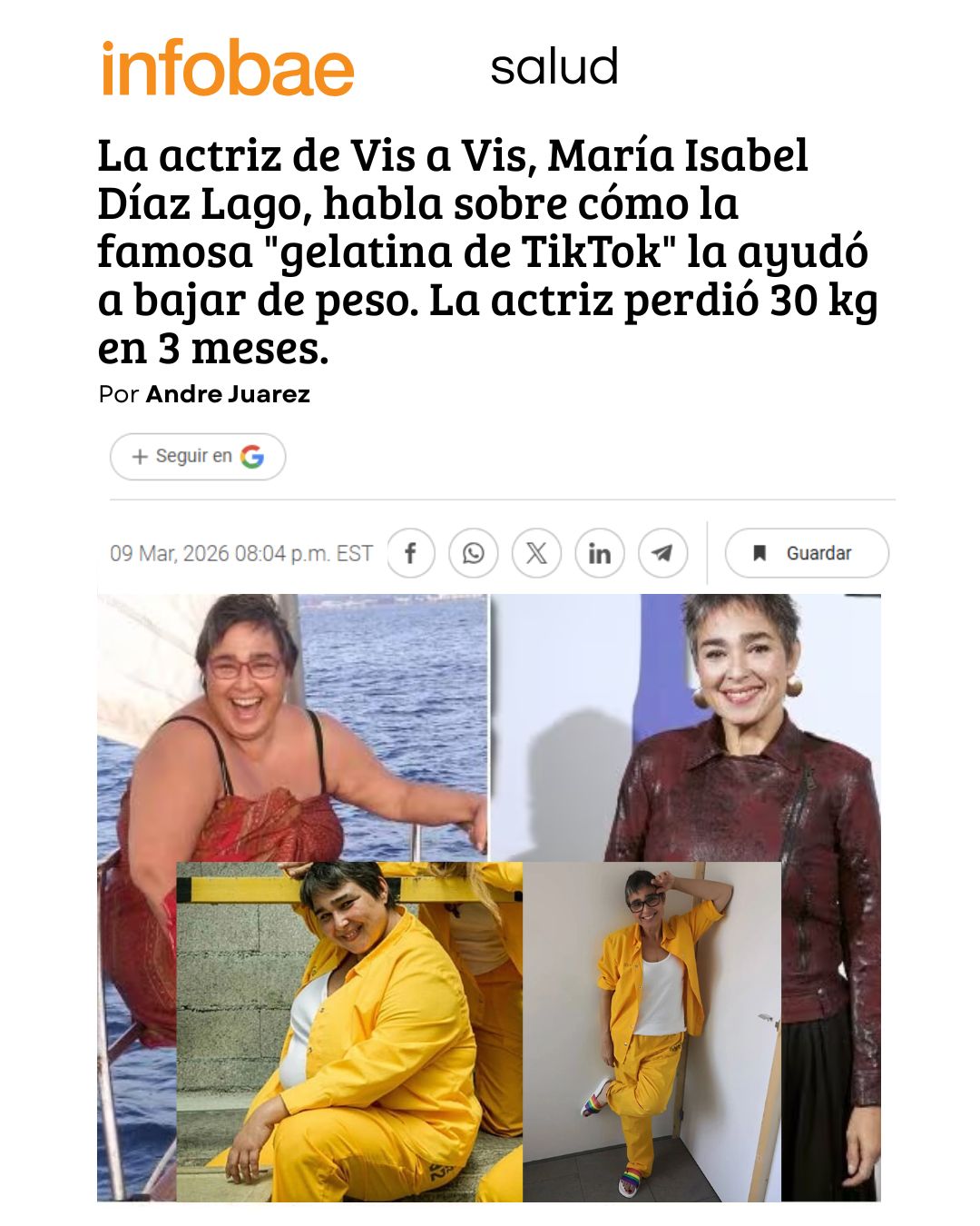 Famosa usando Gelatina Mounjaro - antes y después